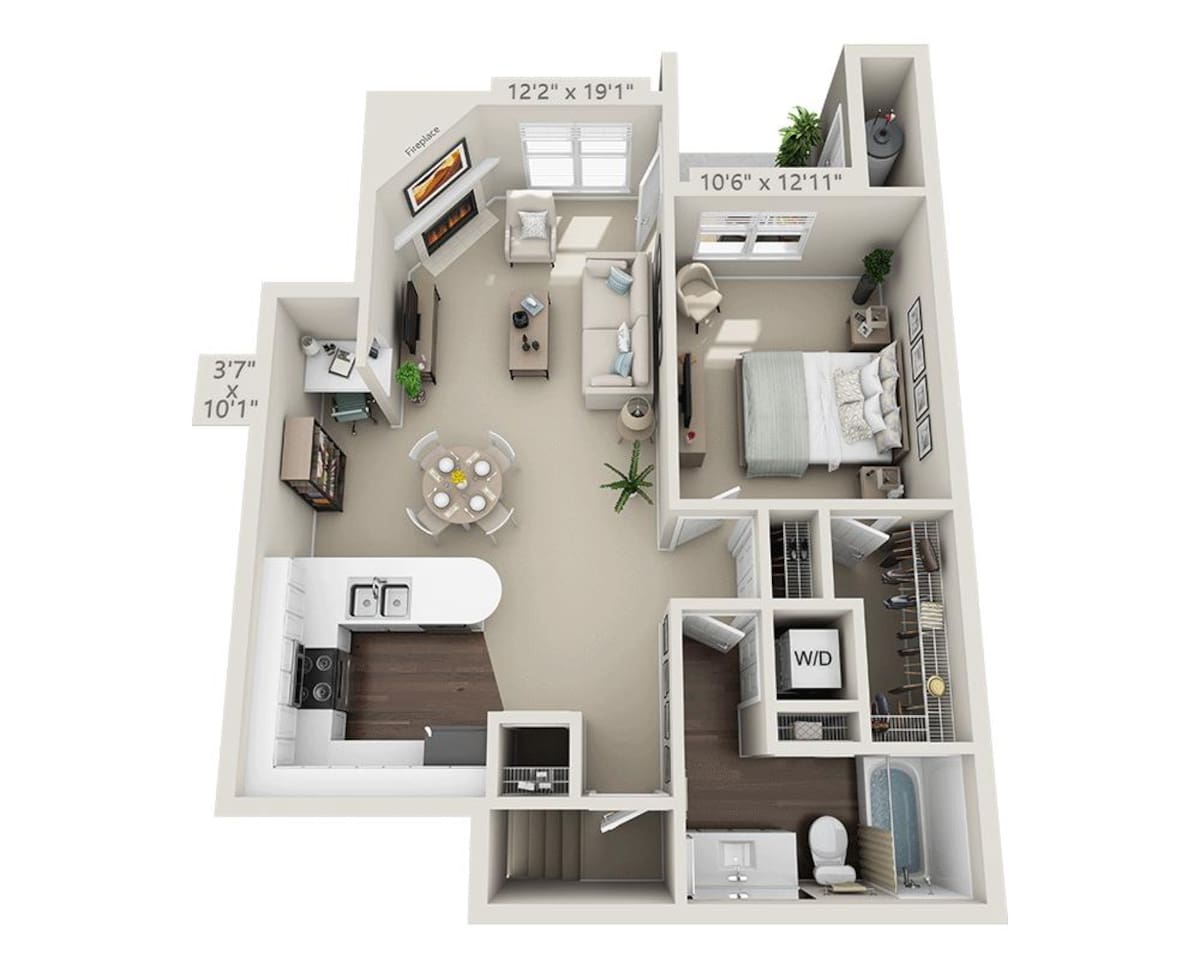 Floorplan diagram for Sequoia 3, showing 1 bedroom