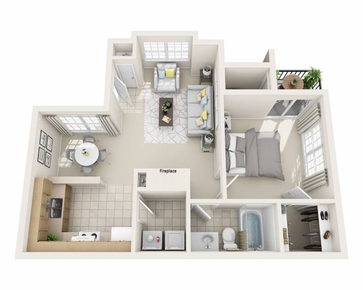 Floorplan diagram for Addington, showing 1 bedroom