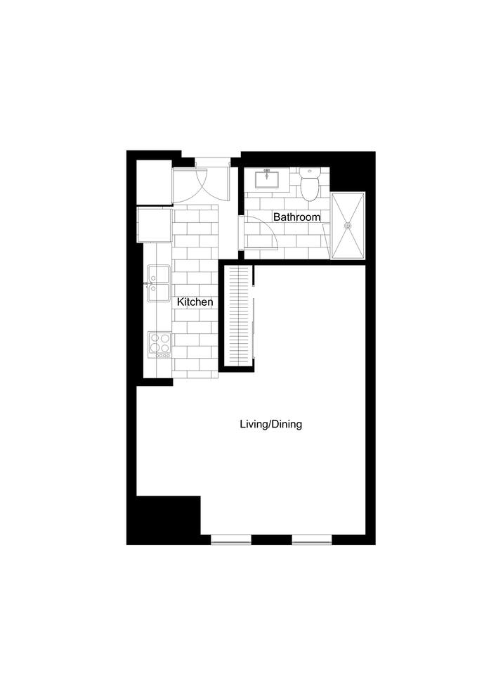 Floorplan diagram for Studio , showing Studio