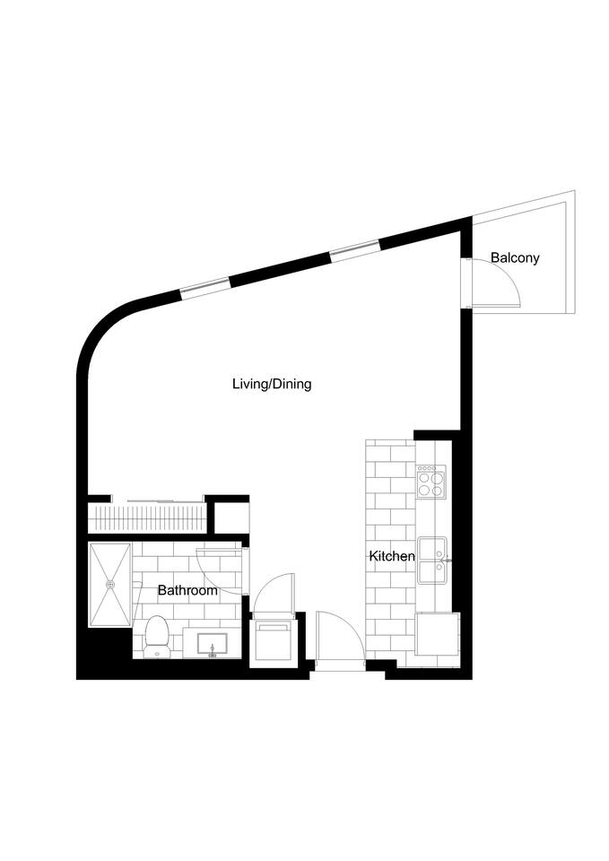 Floorplan diagram for Studio - A7, showing Studio