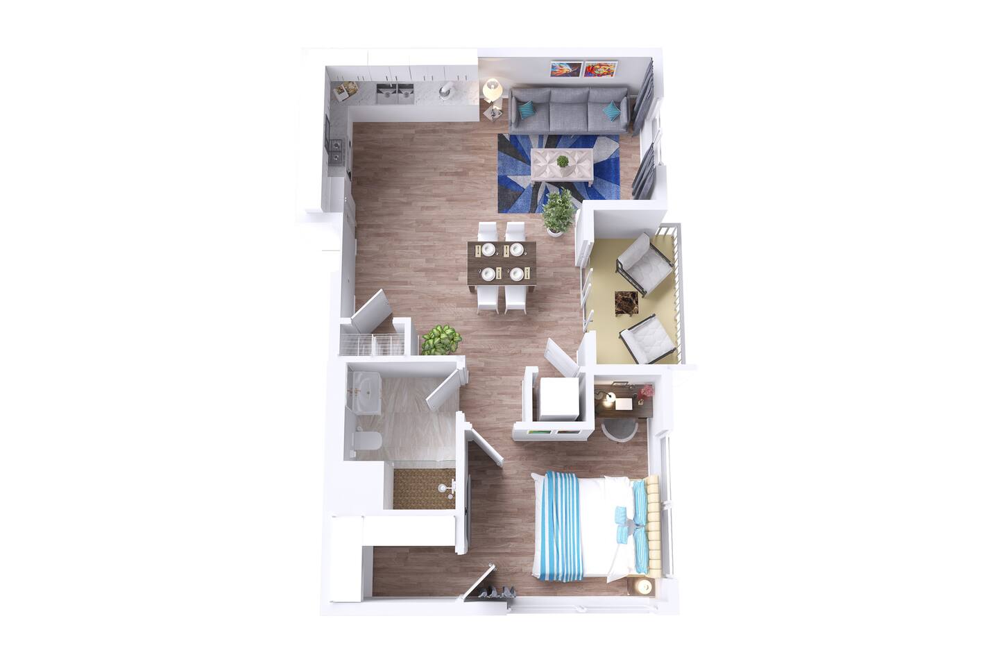 Floorplan diagram for Angel City, showing 1 bedroom