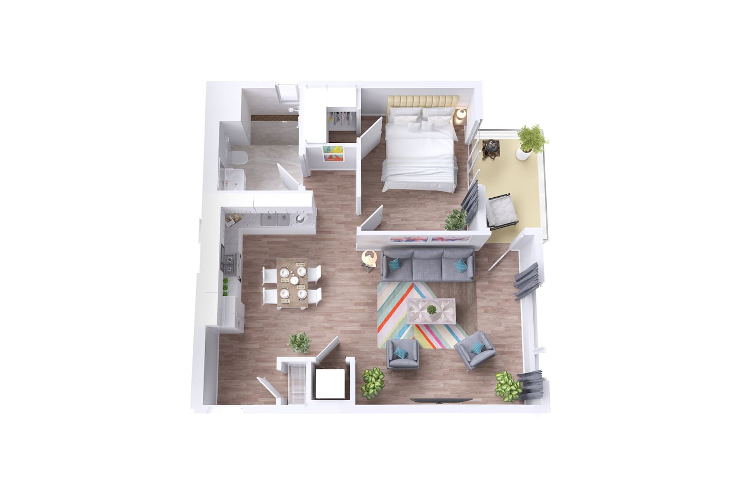 Floorplan diagram for Lotus, showing 1 bedroom