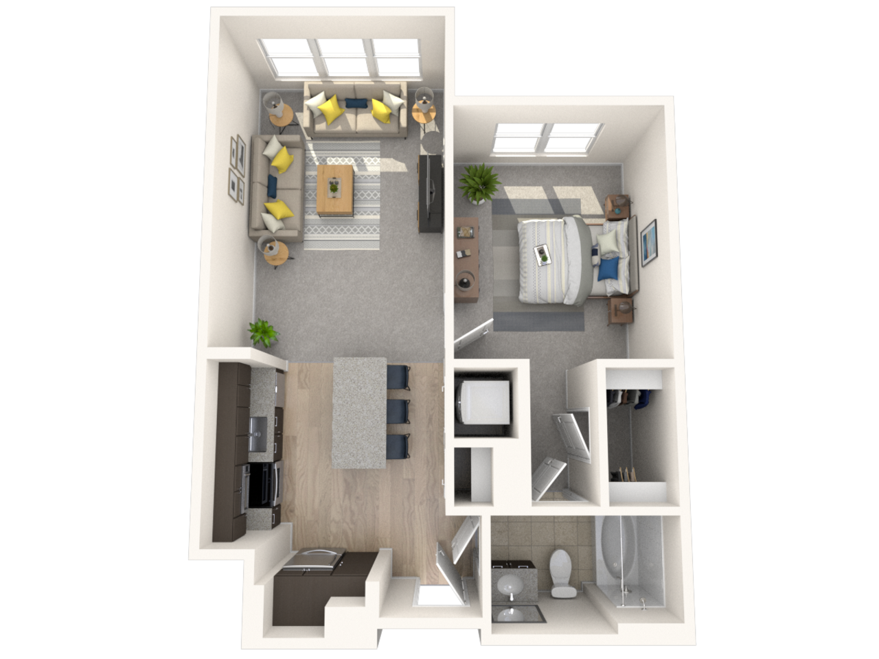 Floorplan diagram for A7, showing 1 bedroom