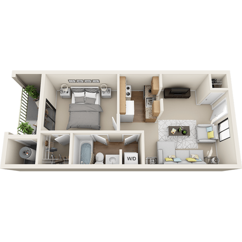 Floorplan diagram for Serenity Renovated, showing 1 bedroom