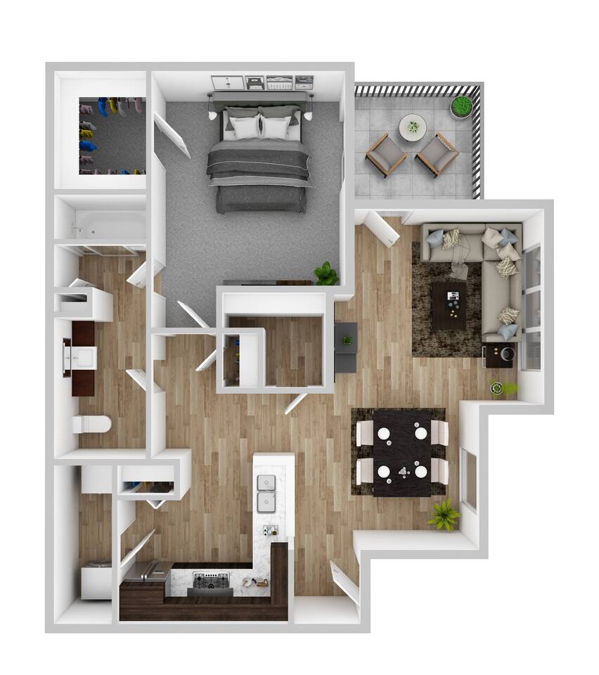 Floorplan diagram for A1, showing 1 bedroom