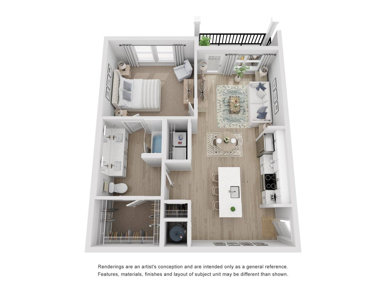 Floorplan diagram for A2, showing 1 bedroom