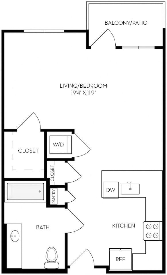 Floorplan diagram for S1, showing Studio