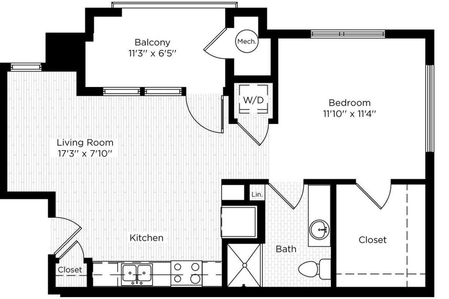 Floorplan diagram for STUDIO WEST, showing Studio