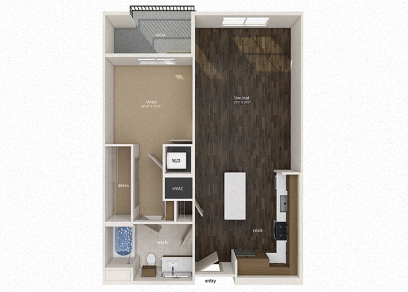 Floorplan diagram for A4, showing 1 bedroom