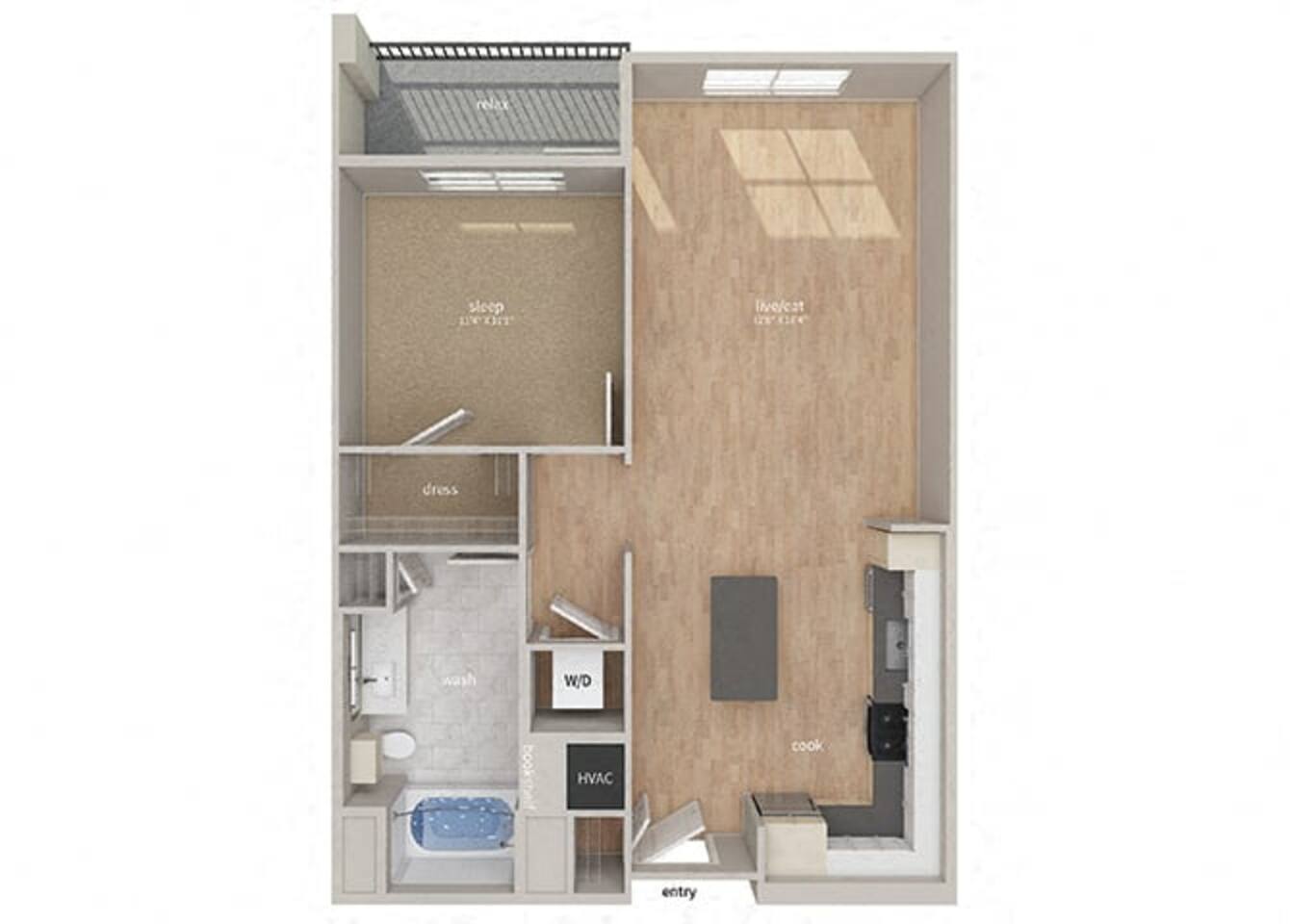 Floorplan diagram for A5, showing 1 bedroom
