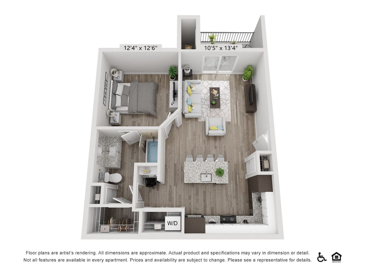 Floorplan diagram for A3, showing 1 bedroom