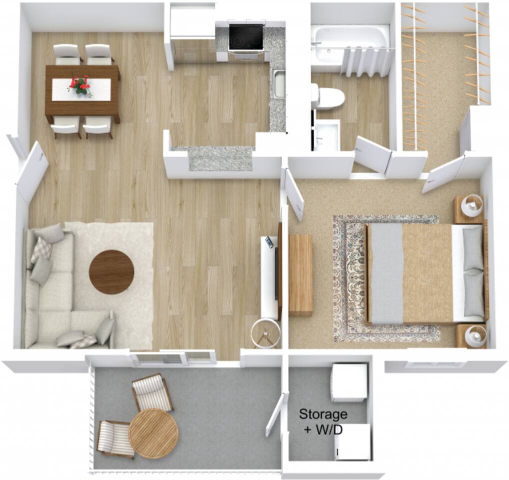 Floorplan diagram for Cascade, showing 1 bedroom