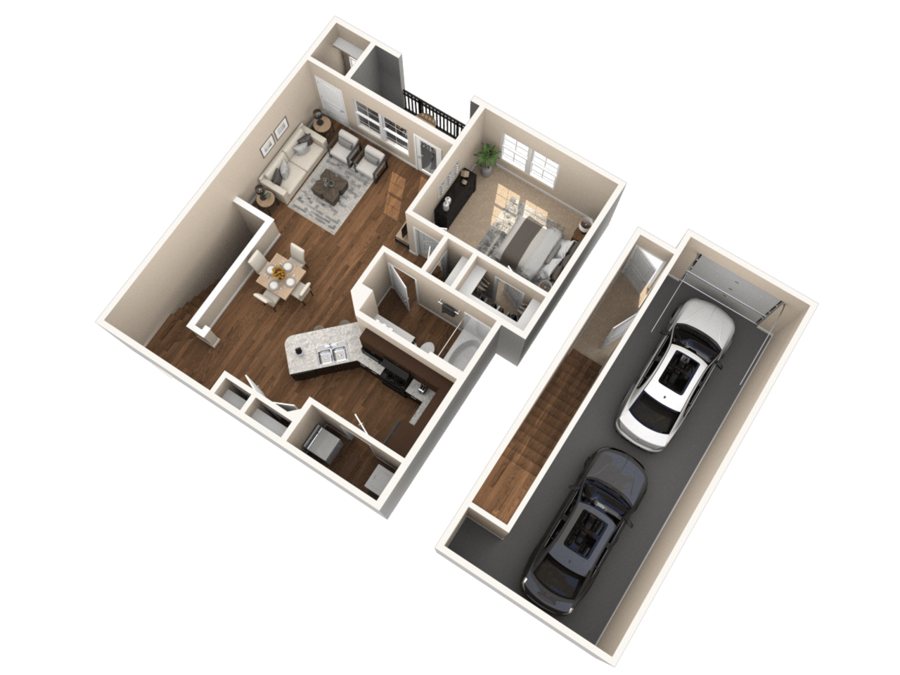 Floorplan diagram for A 2 Upper, showing 1 bedroom