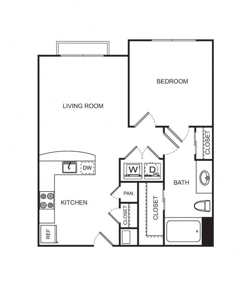 Floorplan diagram for A1, showing 1 bedroom