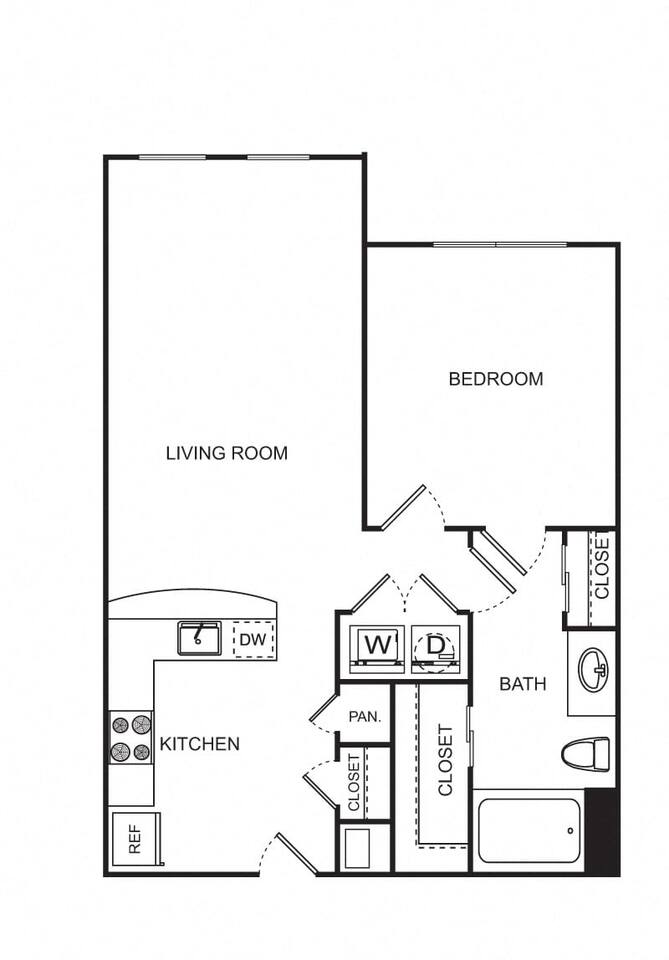 Floorplan diagram for A5, showing 1 bedroom