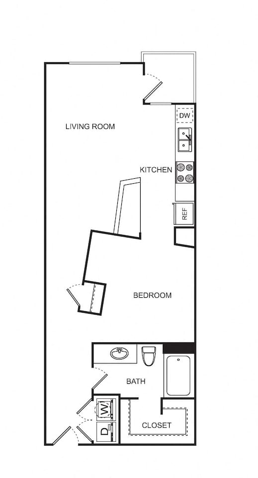 Floorplan diagram for A6, showing 1 bedroom
