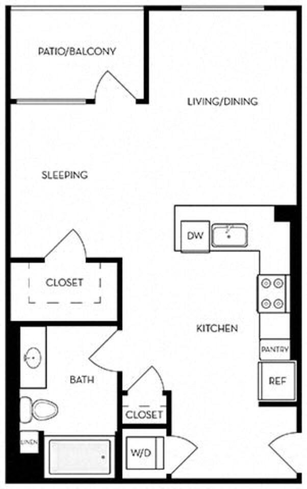 Floorplan diagram for S1, showing Studio