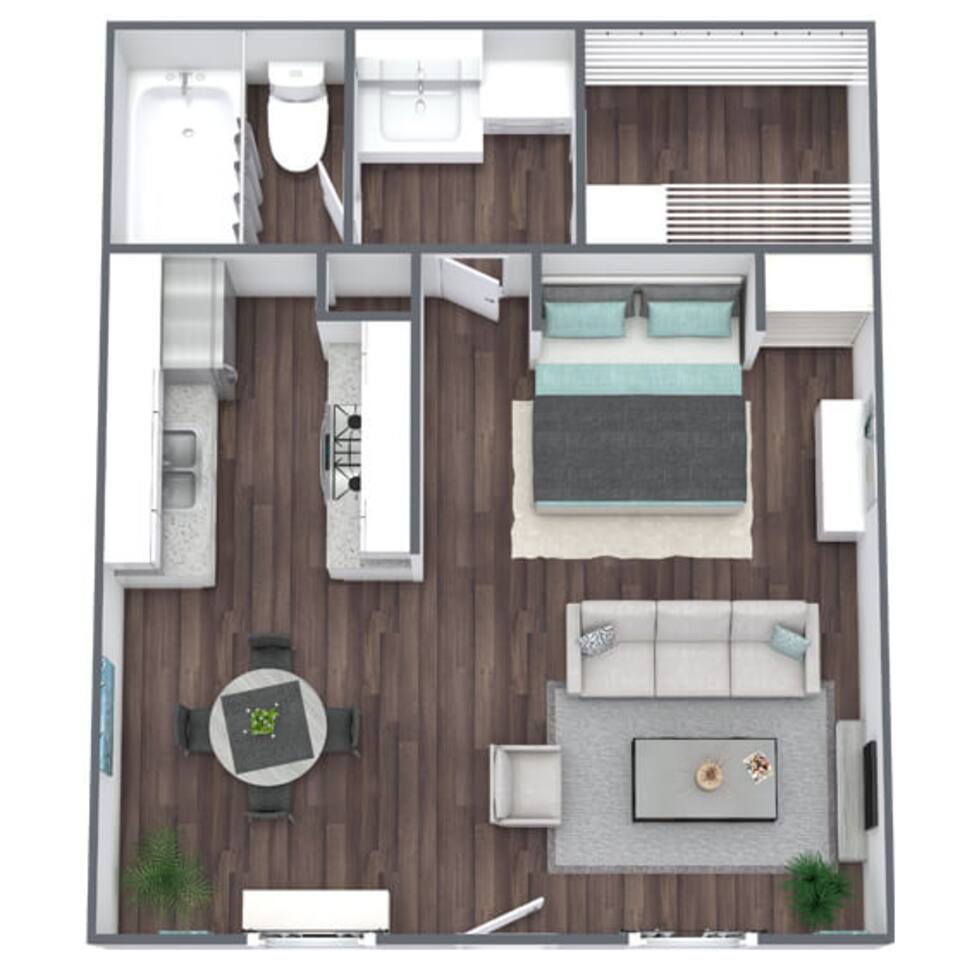 Floorplan diagram for Studio, showing Studio