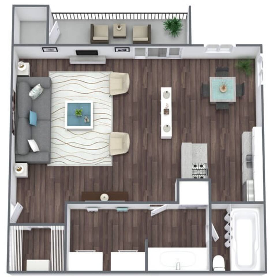 Floorplan diagram for Studio, showing Studio