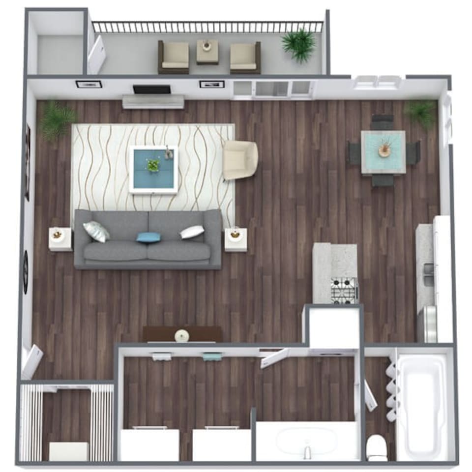 Floorplan diagram for Studio R, showing Studio