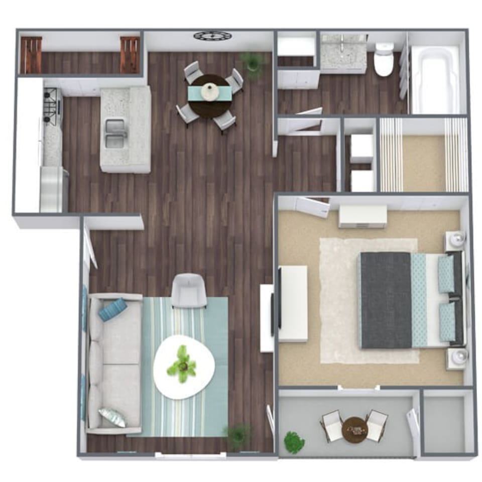 Floorplan diagram for Harbor Island, showing 1 bedroom