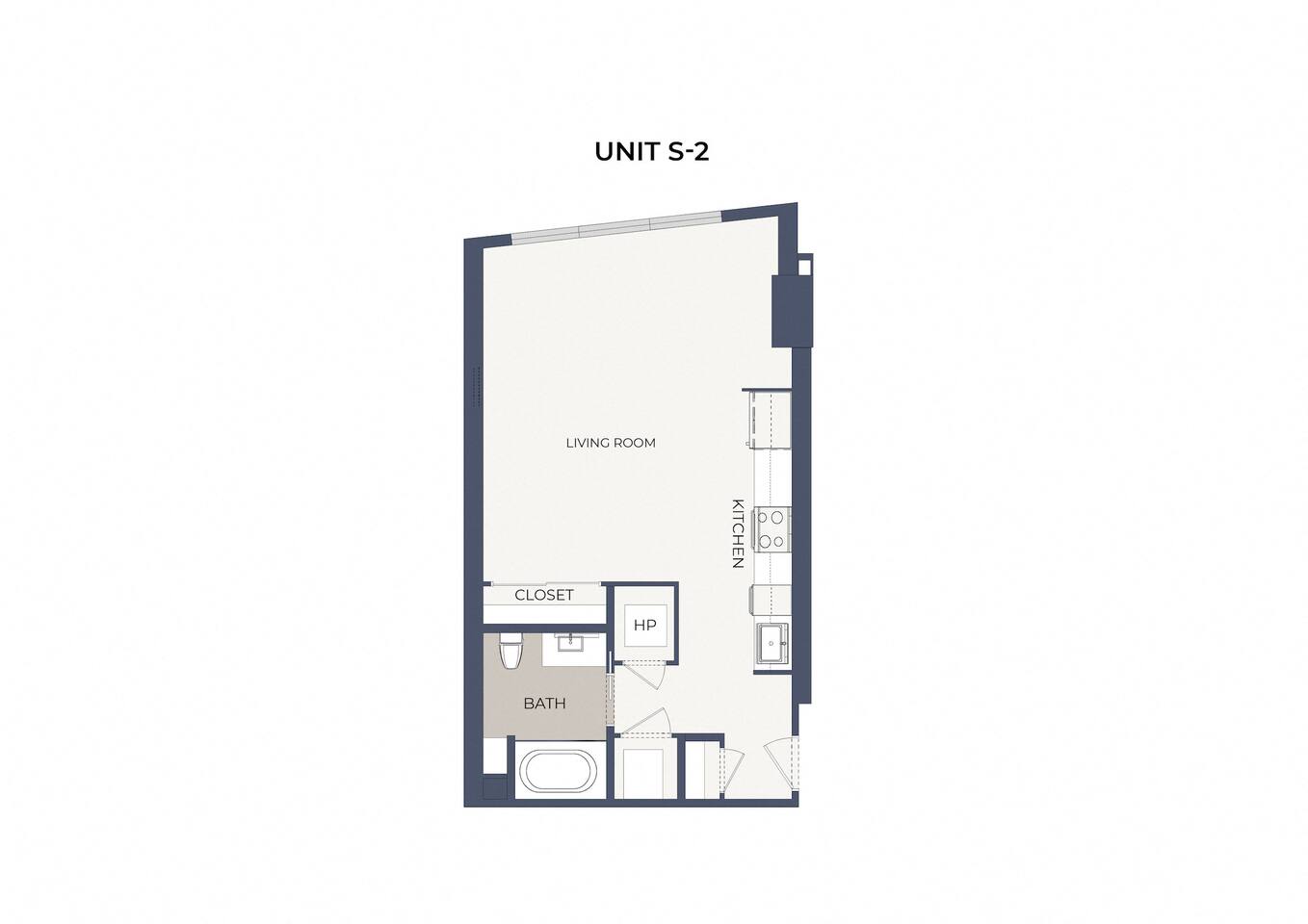 Floorplan diagram for S2, showing Studio