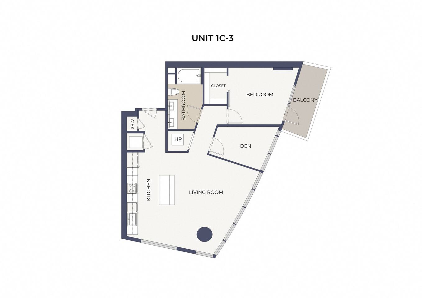 Floorplan diagram for A7, showing 1 bedroom