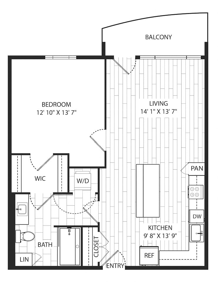Floorplan diagram for Fremont, showing 1 bedroom