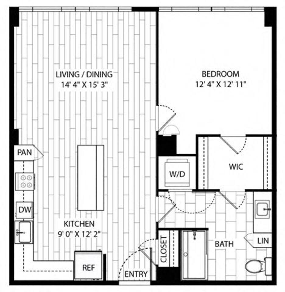 Floorplan diagram for Bigleaf, showing 1 bedroom