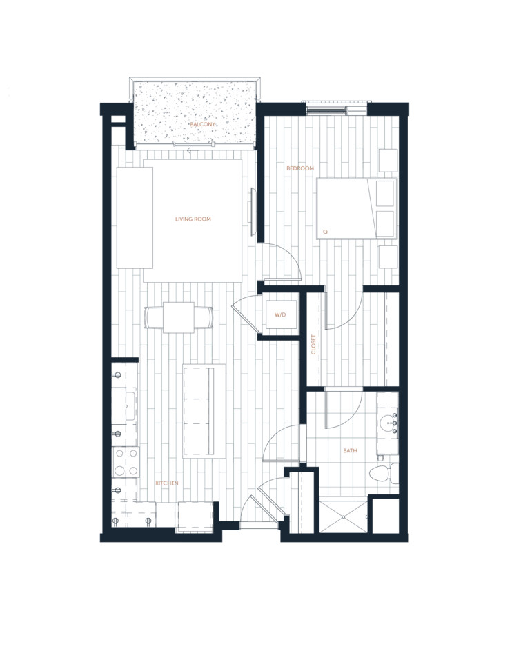 Floorplan diagram for A5, showing 1 bedroom