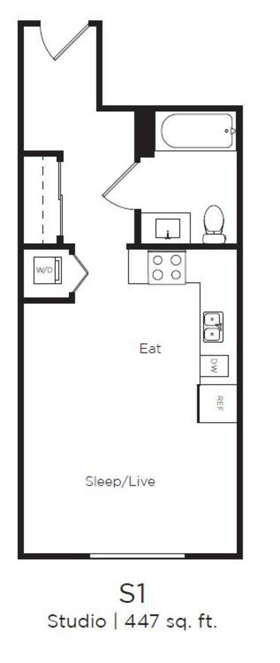 Floorplan diagram for Studio A, showing Studio