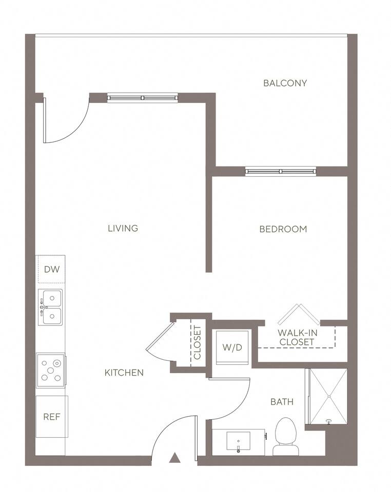 Floorplan diagram for A2 - Flats, showing 1 bedroom
