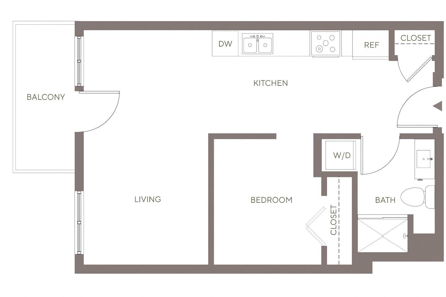 Floorplan diagram for A3 - Flats, showing 1 bedroom
