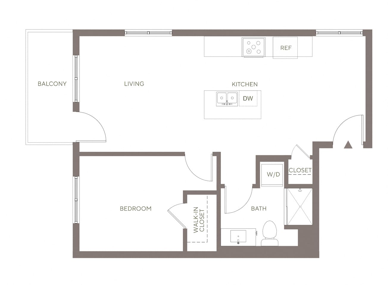 Floorplan diagram for A4 - Flats, showing 1 bedroom