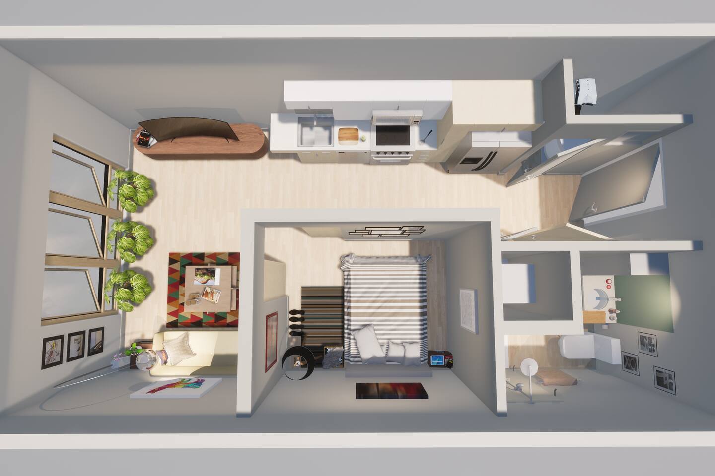 Floorplan diagram for S1, showing Studio