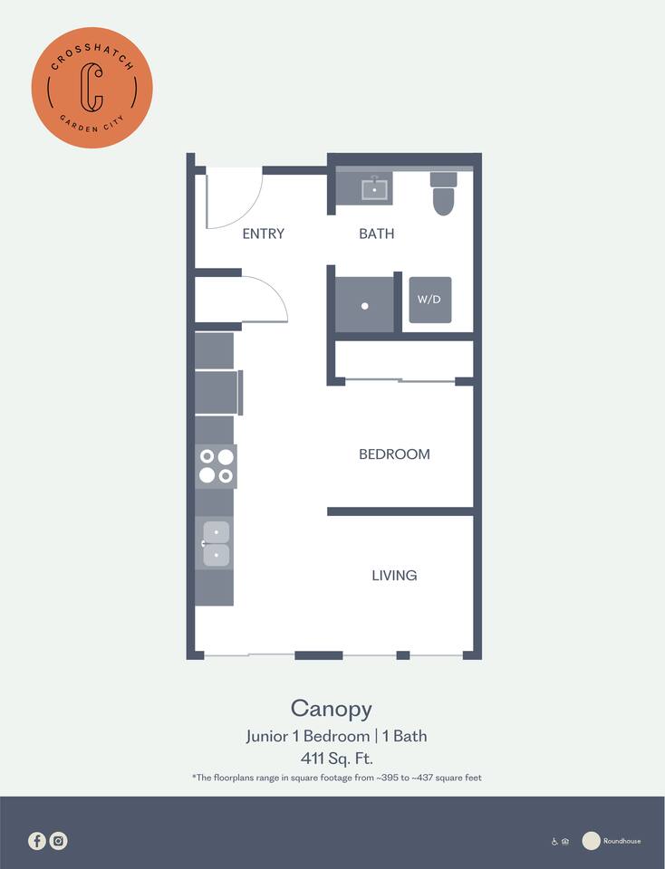 Floorplan diagram for Canopy, showing Studio