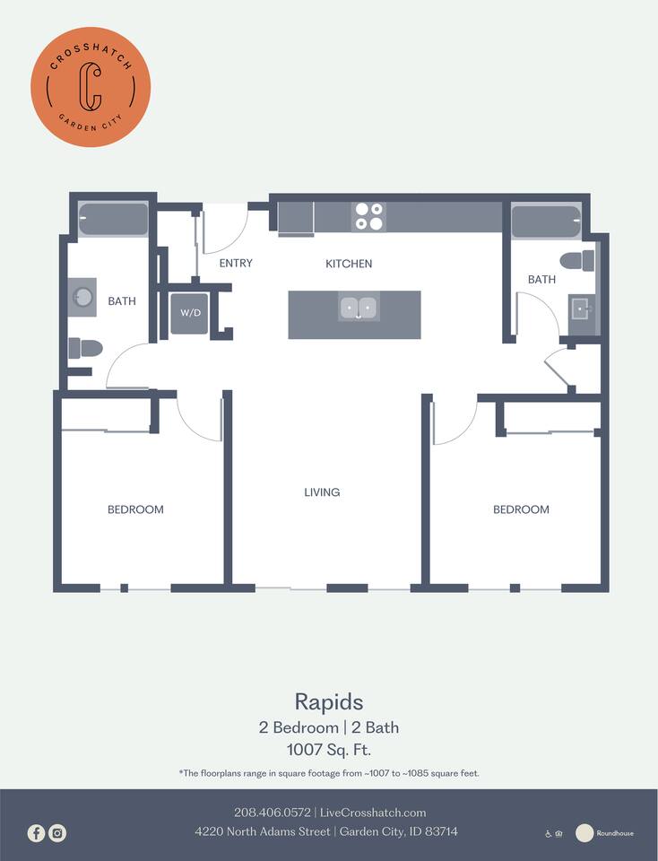 Floorplan diagram for Rapids, showing 2 bedroom
