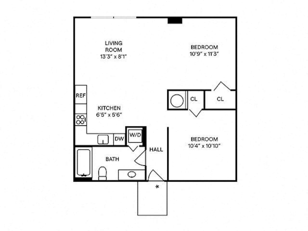 Floorplan diagram for Deluxe Loft 2 Furnished, showing Studio