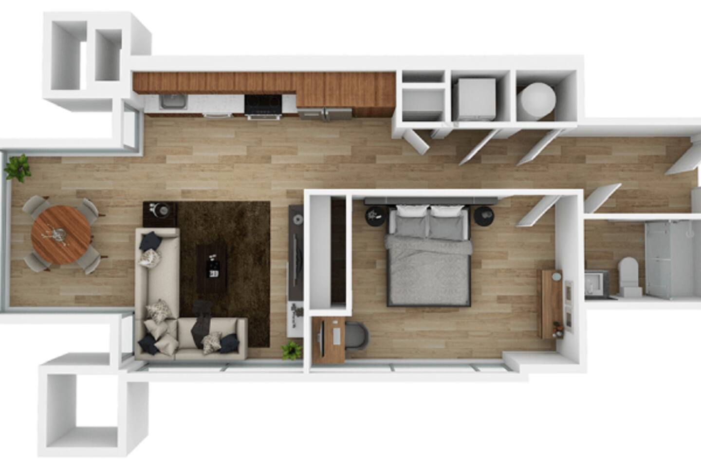 Floorplan diagram for A3A, showing 1 bedroom