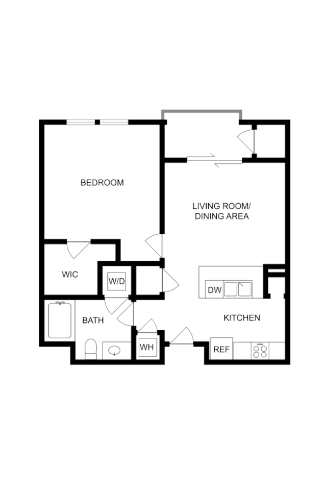 Floorplan diagram for A1, showing 1 bedroom