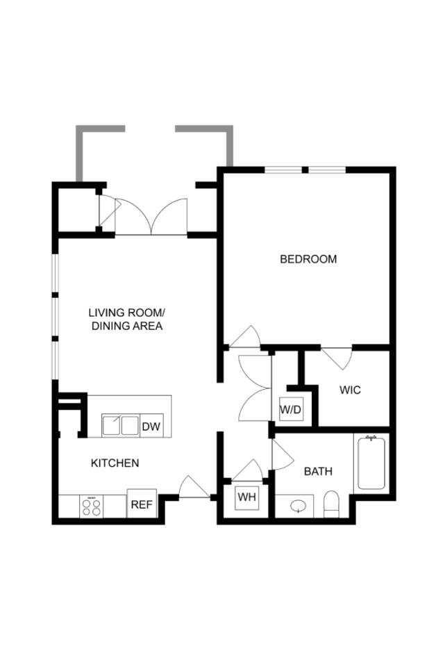 Floorplan diagram for A2, showing 1 bedroom