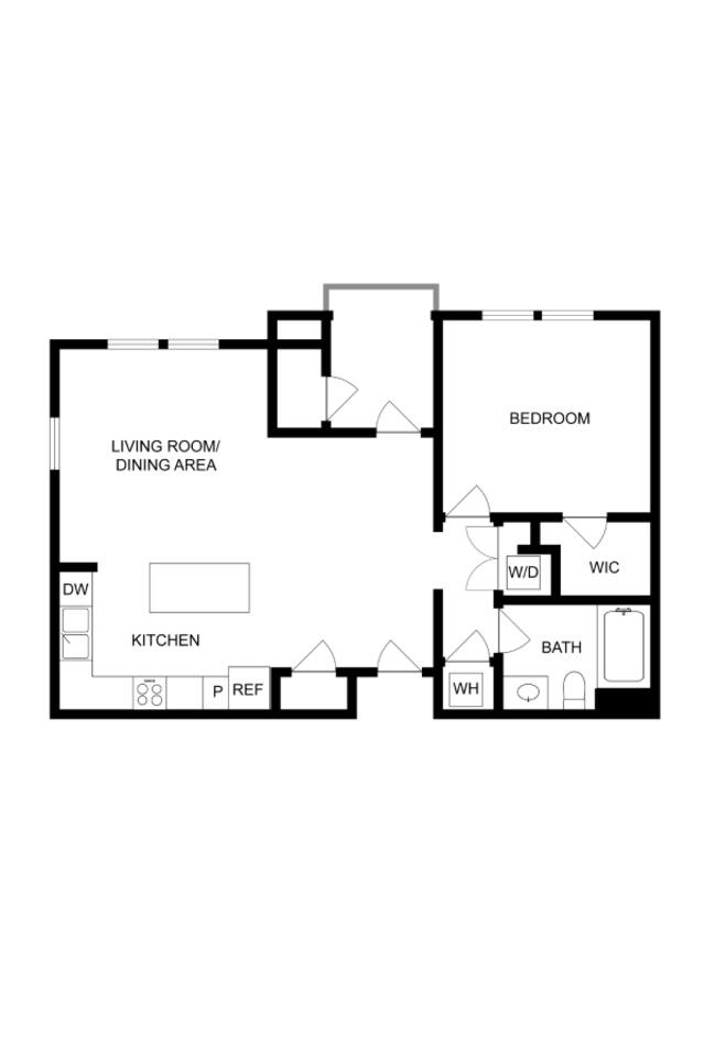 Floorplan diagram for A3 , showing 1 bedroom