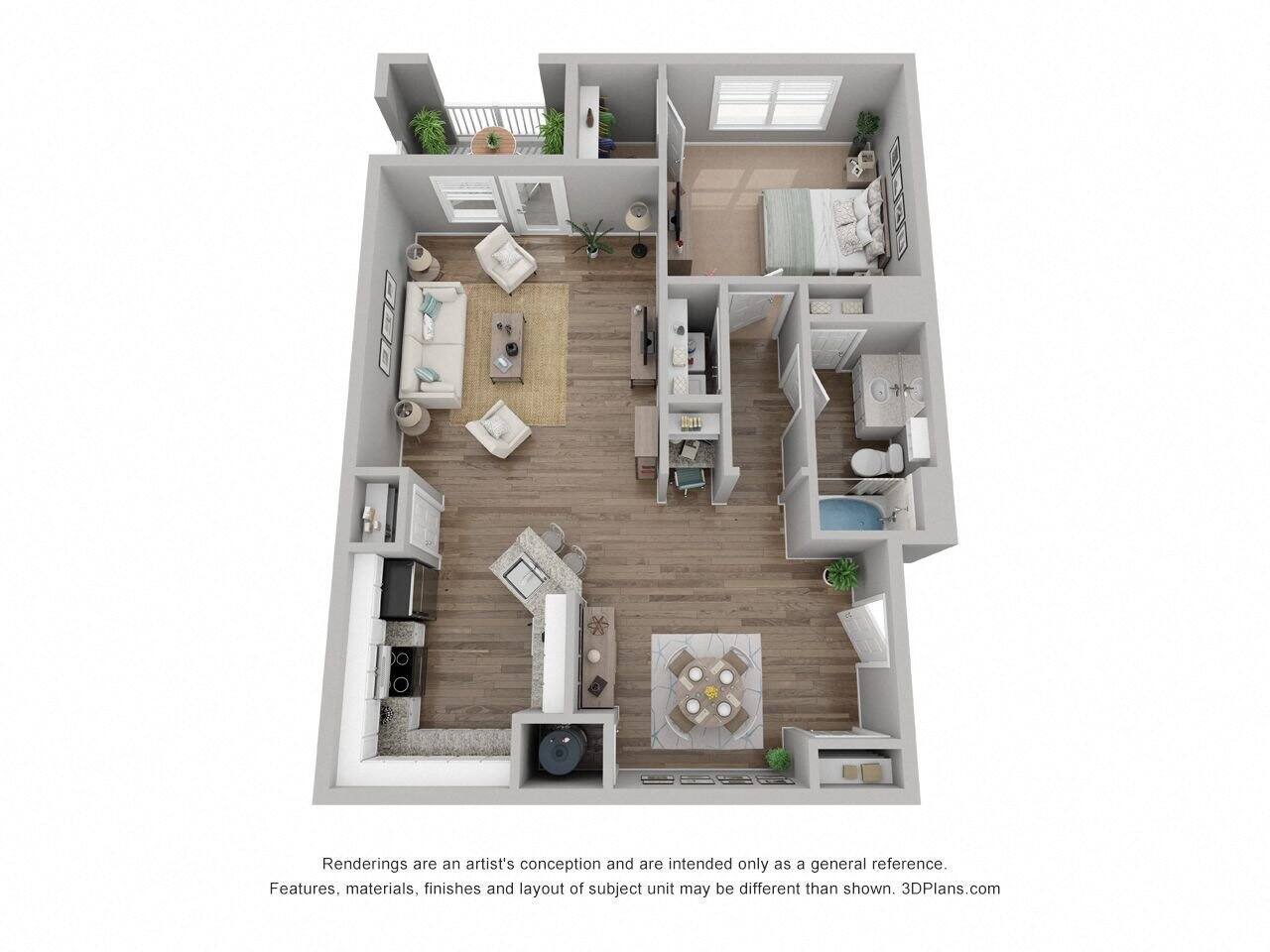 Floorplan diagram for A2, showing 1 bedroom