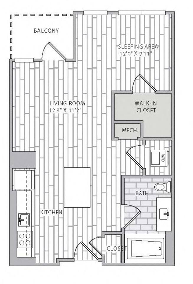 Floorplan diagram for S1, showing Studio