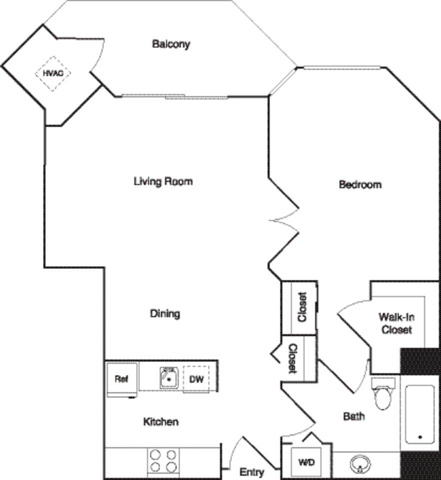 Floorplan diagram for Birch Renovated, showing 1 bedroom
