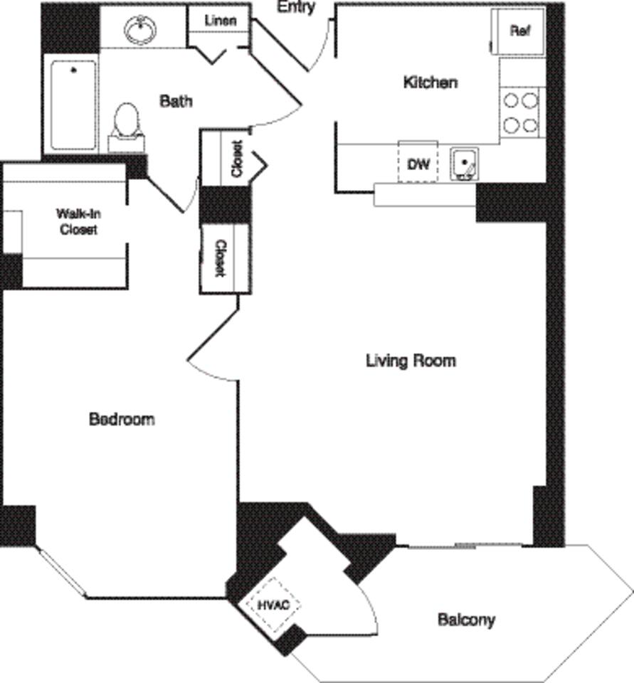 Floorplan diagram for Palm Renovated, showing 1 bedroom