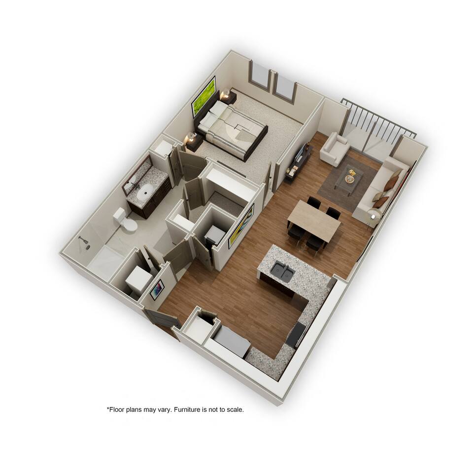 Floorplan diagram for A1, showing 1 bedroom