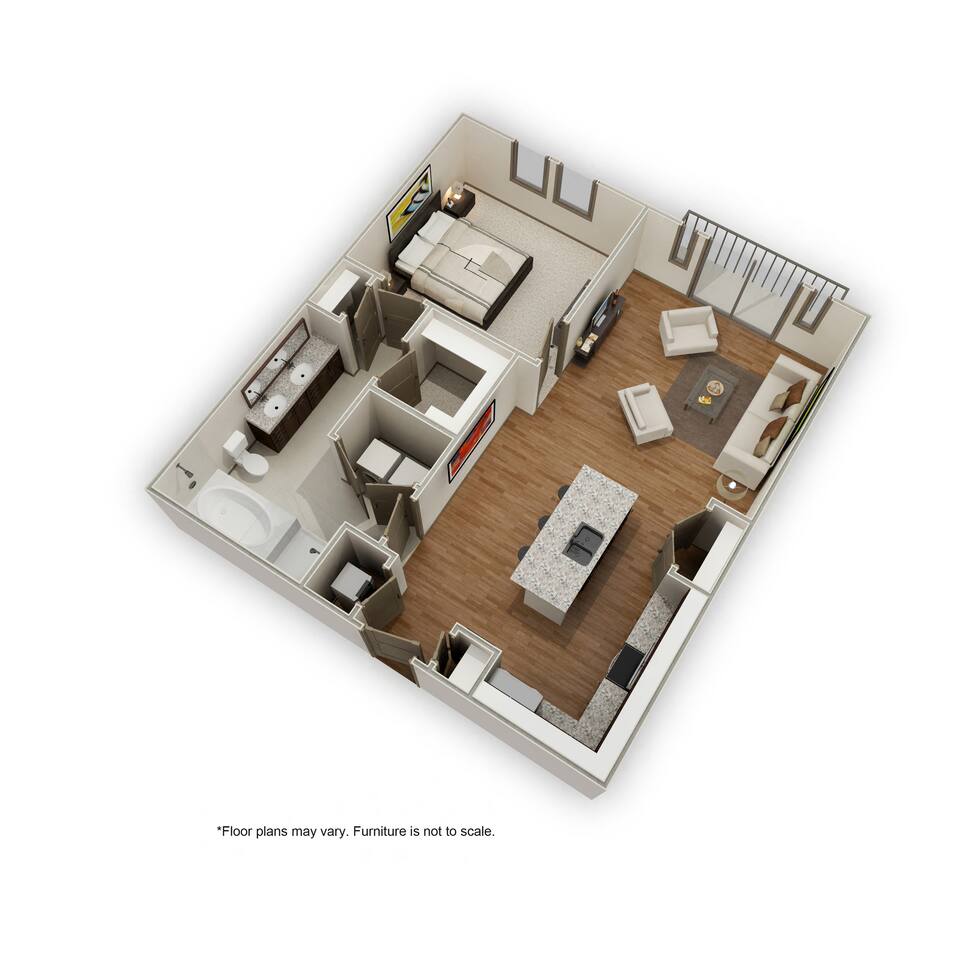 Floorplan diagram for A11, showing 1 bedroom