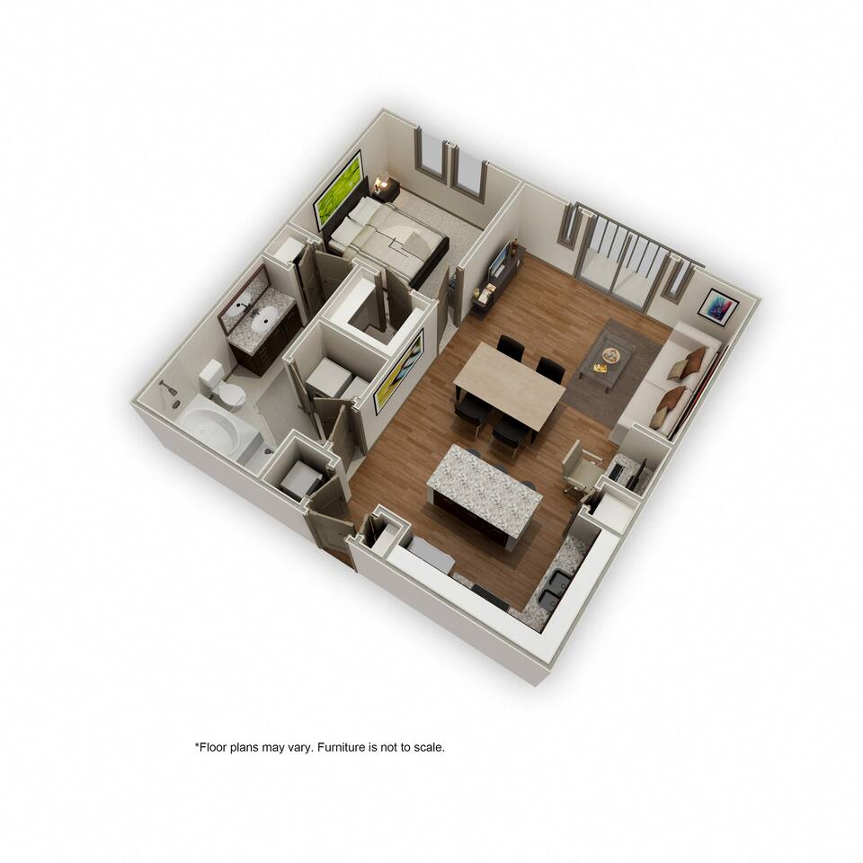 Floorplan diagram for A12, showing 1 bedroom