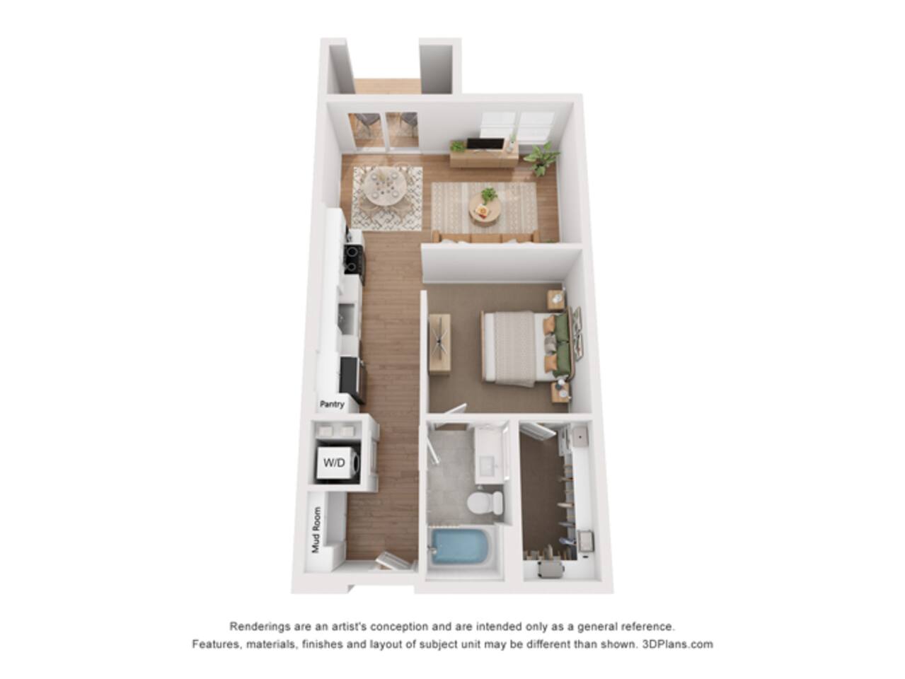 Floorplan diagram for Indigo, showing Studio
